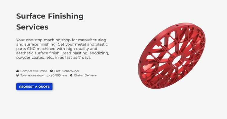 excellent surface finish for products