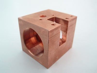 copper c1100 part 3 axis cnc milling as machined