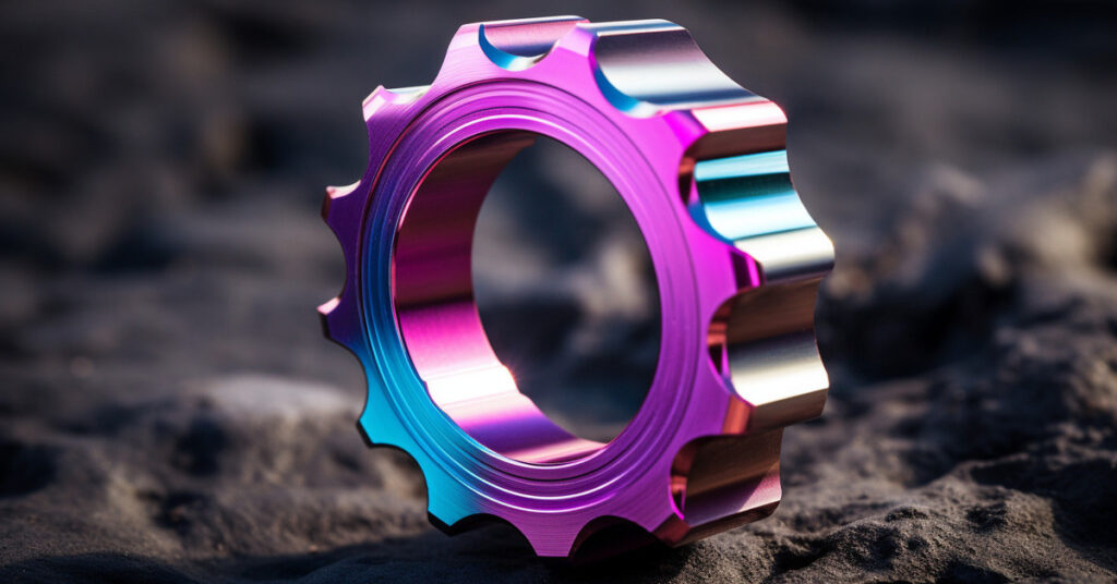 anodized titanium part