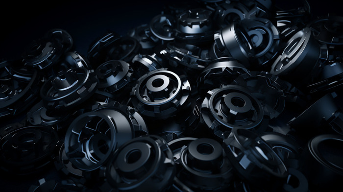 batch of hard anodized aluminum parts