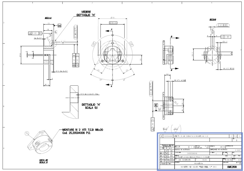 machining drawing title block