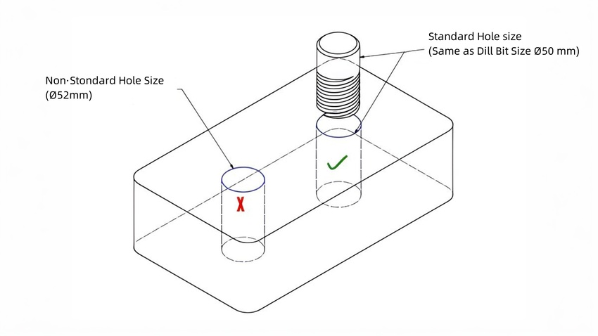 use standard hole sizes